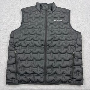 Columbia Delta‎ Ridge II Down Vest Men's XXL Black Full Zip Quilted Puffer Gilet